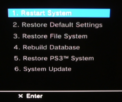 PS3 Recovery Menu